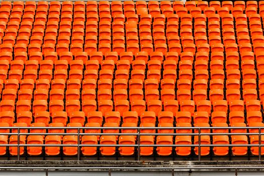 Rows of empty seat in stedium at National stedium Thailand.
