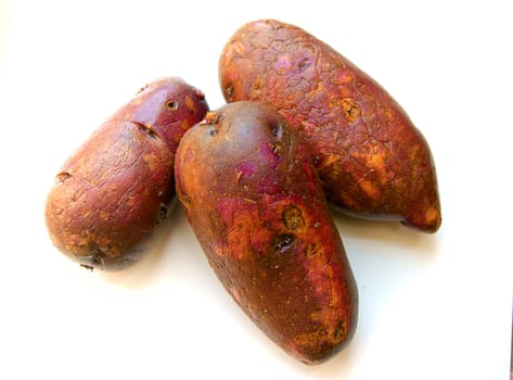 Potatoes on white background is insulated