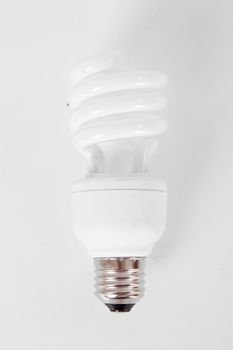 Signle affordable light bulb on white.