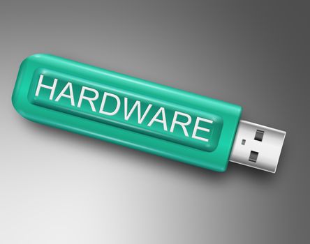 Illustration depicting a usb flash drive with a hardware concept.