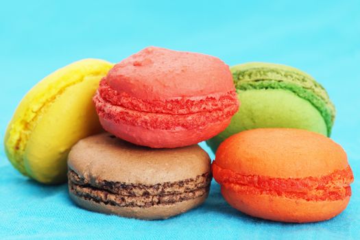 Delicious, colorful, homemade macaroon cookies.