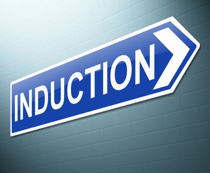Illustration depicting a sign with an induction concept.
