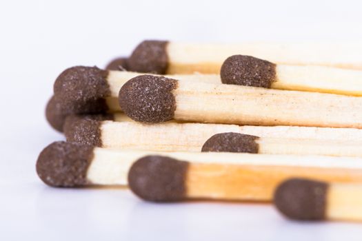Group of matches, isolated on white background.