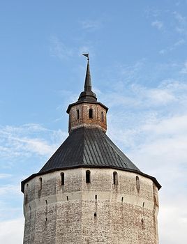 The upper part of the Ferapontov tower of Kirillo-Belozersky monastery (St. Cyril-Belozersk monastery), northern Russia