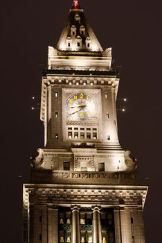 Beautiful Church tower near Faneuil Hall in Boston, Massachusetts, USA