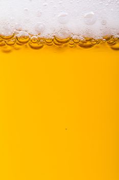 Macro view of droplets, beer bubbles.