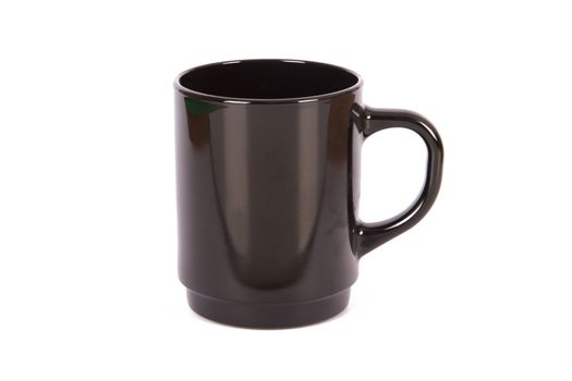 Black cup, isolated on white background.