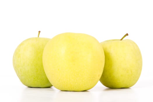 Green apples isolated on white background.