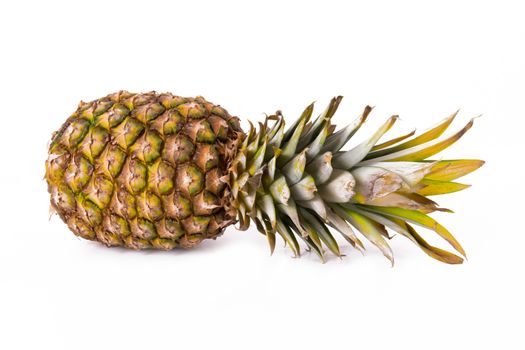 Green pineapple, ananas, isolated on white background.