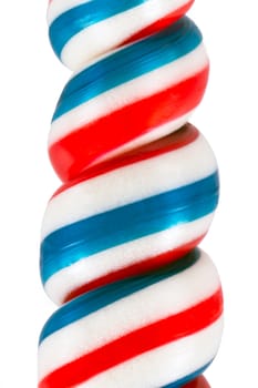 Colorful spiral lollipop candy.