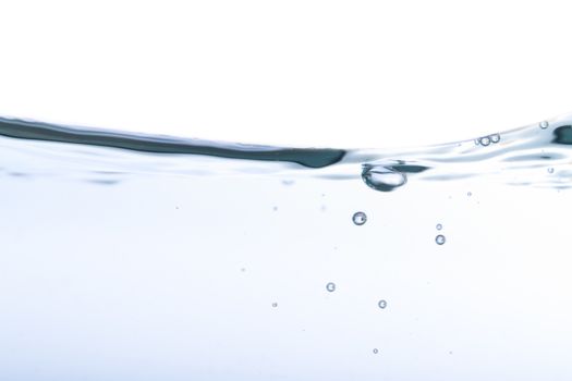 Close up view of water splash, isolated on white background.