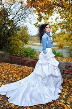 Bride in wedding dress and with an amazing make-up