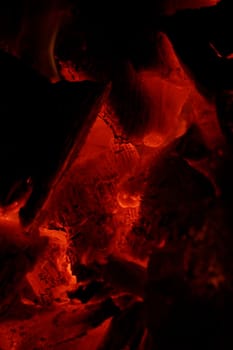 glowing embers in hot red color