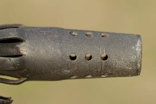 close-up of a antique gasoline welder from second worl war