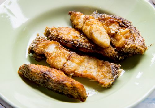 Pieces of fried fish in a dish2