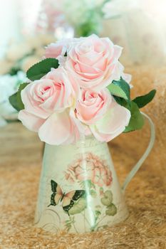 artificial roses bouquet flowers arrange for decoration in home