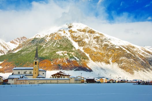 Livigno in winter landscape