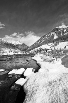 Livigno in winter landscape