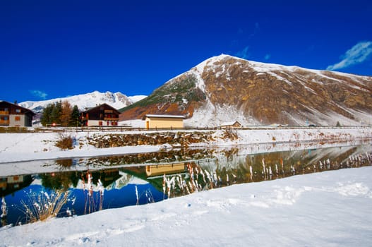 Livigno in winter landscape