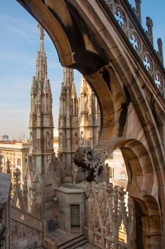 Detail of Milan Duomo in Italy