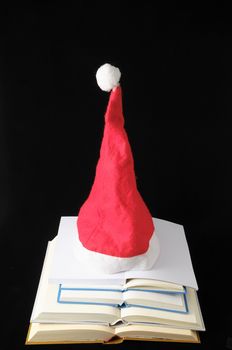 Empty Classic Christmas Book Isolated over a Black Background