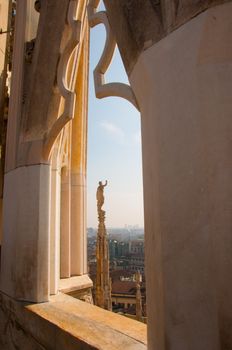 Detail of Milan Duomo in Italy