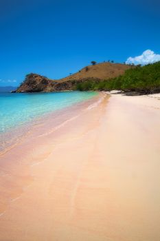 Sunny day on Pink Beach in Komodo National Park