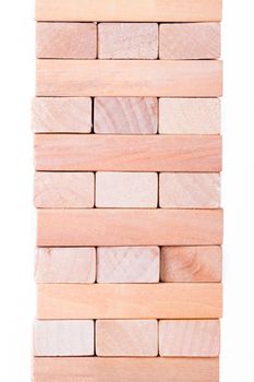 Business concept, blocks of wood, isolated on white background.