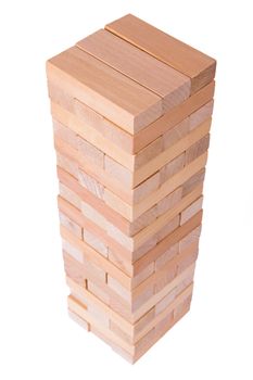 Business concept, blocks of wood, isolated on white background.