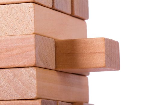 Business concept, blocks of wood, isolated on white background.