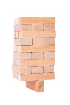 Balance concept, blocks of wood, isolated on white background.