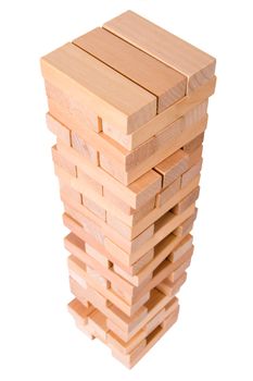 Career concept, blocks of wood, isolated on white background.