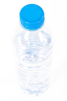 Plastic water bottle, isolated on white background.