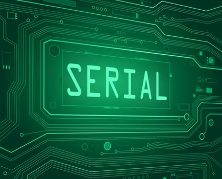 Abstract style illustration depicting printed circuit board components with a serial concept.