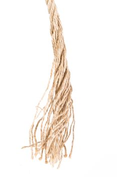 Edge of rope, isolated on white background.