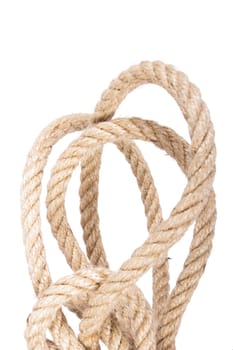 Heap of rope, isolated on white background.