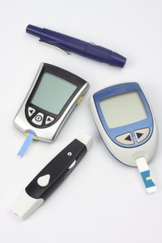 Diabetes equipment, two  glucose level blood test 
