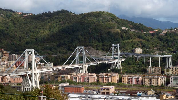 Viaduct city of Genoa in Italy