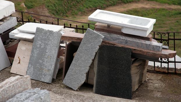 marble slabs ready to be processed