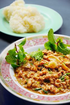 Spicy minced pork, Thai cuisine