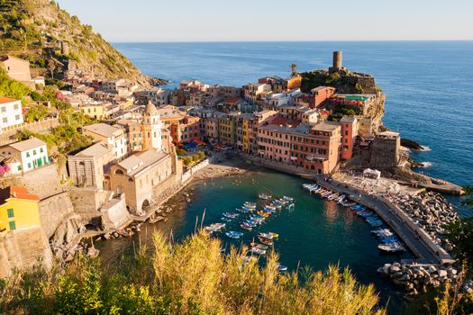 Village Vernazza in Cinque Terre Italian Riviera
