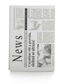 Newspapers on white background