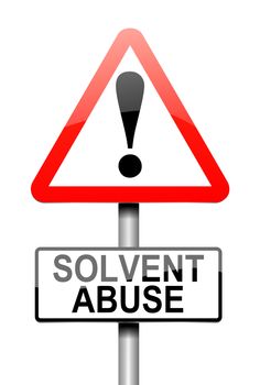 Illustration depicting a sign with a solvent abuse concept.