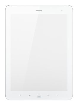 High-detailed white tablet pc on white background, 3d render.