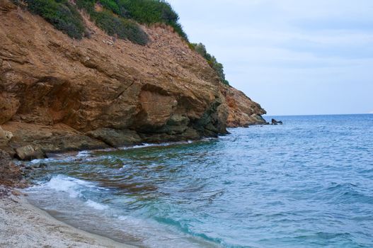 Mountain Landscape Greek island of Crete (Northern Crete). Aegean Sea.