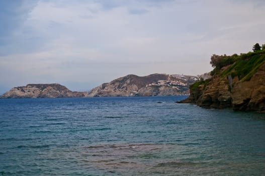 Mountain Landscape Greek island of Crete (Northern Crete). Aegean Sea.