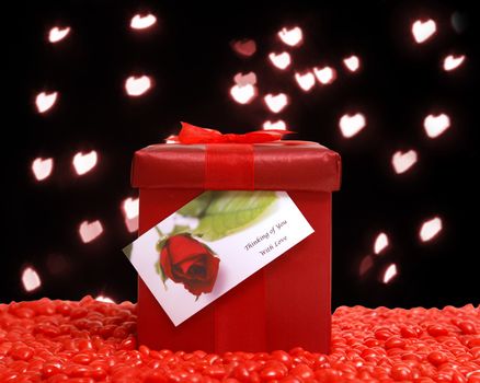 A romantic gift gestures the love in the air.