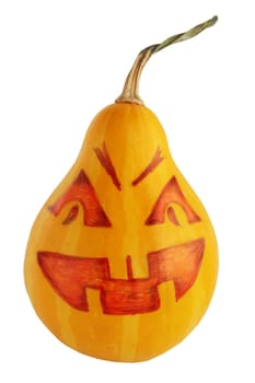 Small decorative pumpkin with a painted face