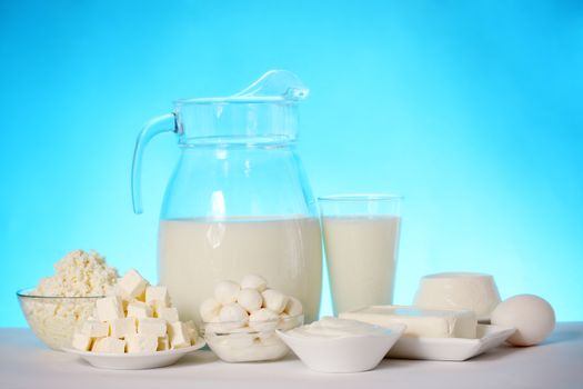 still life of dairy products and soft cheese varieties