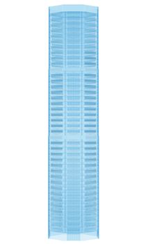 Glass skyscraper. Isolated render on a white background